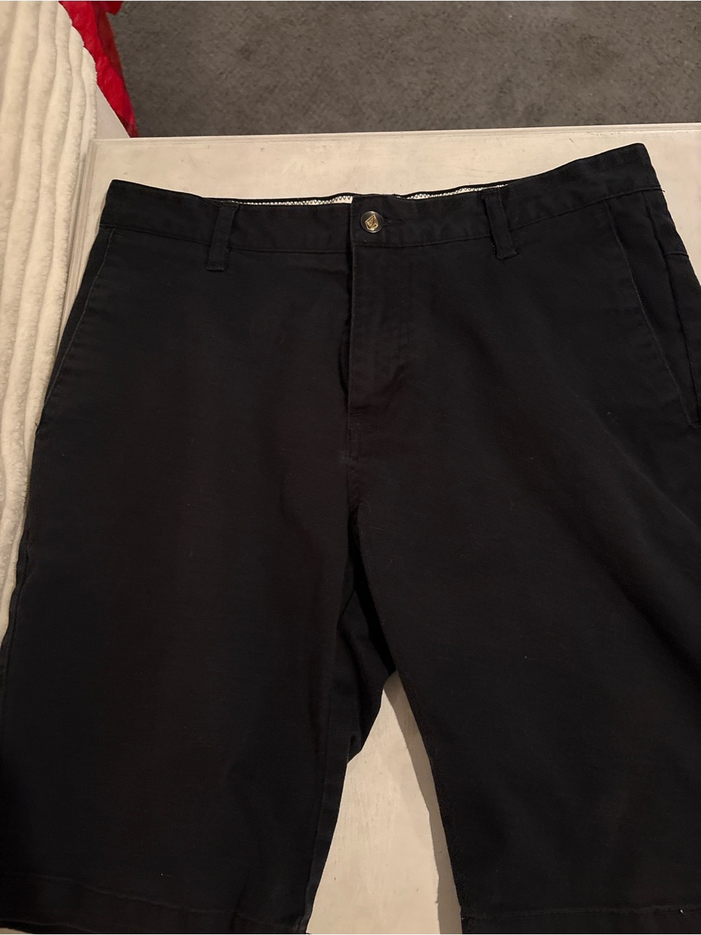 Volcom Black Chino Shorts - Classic Casual Fit